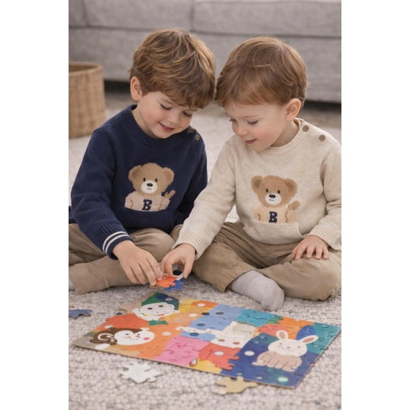 Jersey intarsia azul 2 años