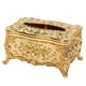thumbnail image 3 of Elegante Caja De Pañuelos Cubre Contenedor Rectangular Para Mesita De Noche De Encimera Dorado, 3 of 3