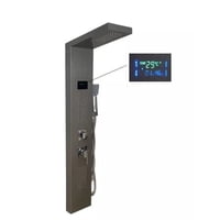 Aquatrend - Columna De Ducha Con Panel Digital De Temperatura Color Plateado