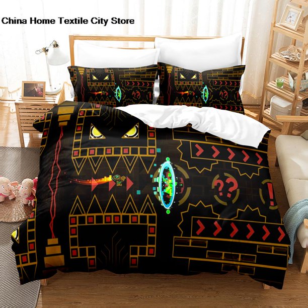 Geometry dash demon list Bedding Set Single Double King Bed Set Children's Bedroom Duvet Set Geometry dash demonList BeddingBed Sheets