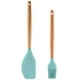 thumbnail image 1 of Juego de 2 utensilios de cocina de silicona con mango de madera, antiadherentes y resistentes al calor., 1 of 5
