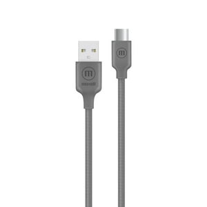 Cable Trenzado Usb A Usb-C Maxell 2 Metros Carga Rápida Gris