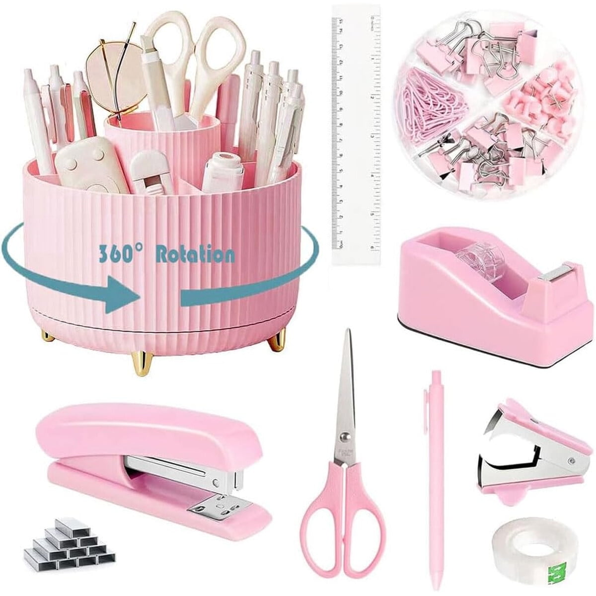 Organizador Escritorio Gawsey 360a Acralico Rosa Set