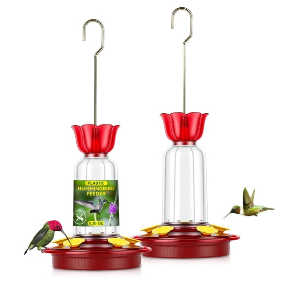 Comedero para colibríes PENXUA colgante para exteriores 250 ml con 5 puertos de alimentación