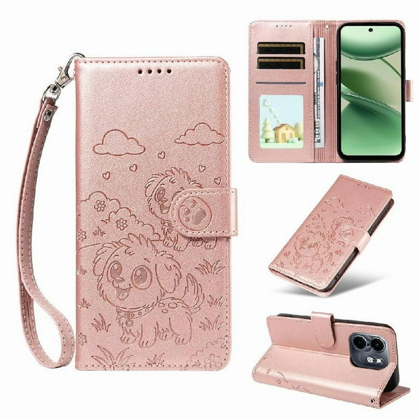 Funda Billetera FOXDOCK Compatible con Infinix Smart 9 4G, Diseño Perrito Tierno, Ranuras para Tarjetas y Soporte Plegable