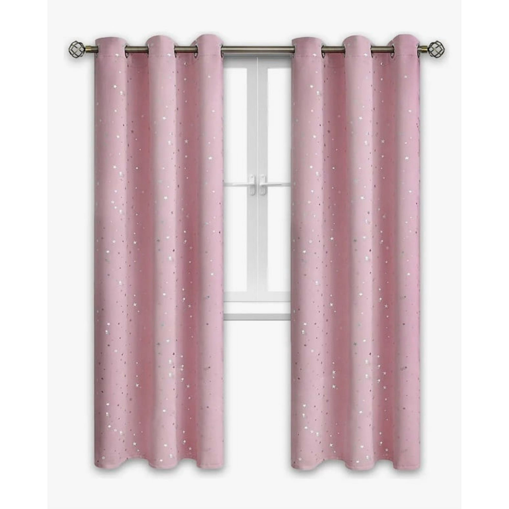 Atlas - Cortina Infantil Semi Blackout 1 Paño Rosa Claro