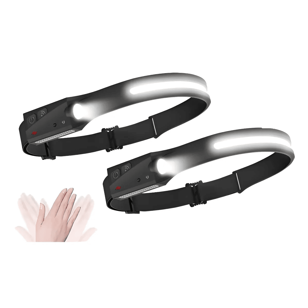 Genérico - X2 Linterna Led Frontal De Cintillo Cabeza Recargable Blanco Frío