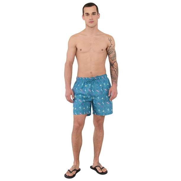 Traje de Baño Hombre Miniprint Azul Corona