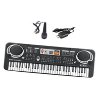 Magideal - Teclado De Piano Electrónico De 61 Teclas Que Interactúa Con La Familia Con Micrófono Juguete Educativo De Música Práctico Para Fiesta De Cumpleaños Negro