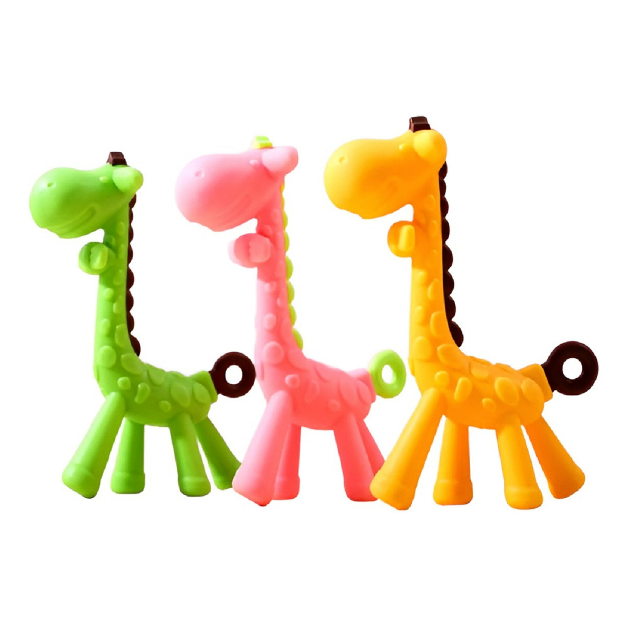 Genérico - Set De 3 Mordedor Bebé Silicona Jirafa Juguete Jhn