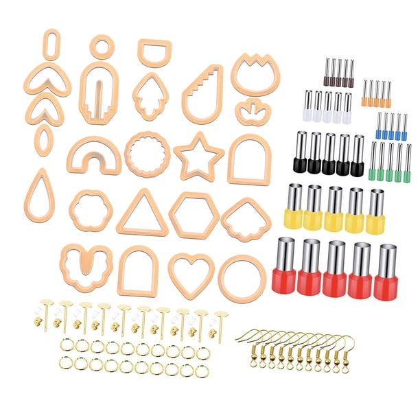 114 Uds Cortadores Para Pendientes De Arcilla Polimérica Para Manualidades DIY Fabricación De Joyas Naranja