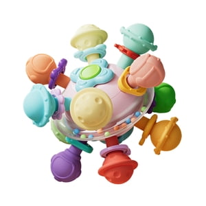 Bothyi - Mordedor Para Bebé, Juguetes Sensoriales Montessori Para Niñas De 1 Año, Niños Pequeños, Color Rosa