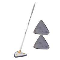 Magideal - 3 Piezas Limpiador Triangular Rotatorio Mopa Plana Microfibra Extensible Herramienta Multifuncional Para Limpieza De Suelos Ventanas Techos Adecuado Para Hogar Cocina Oficina Blanco