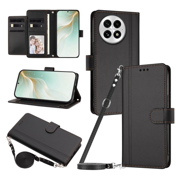 OnePlus 13 Funda con Ranuras para 9 Tarjetas, Negro