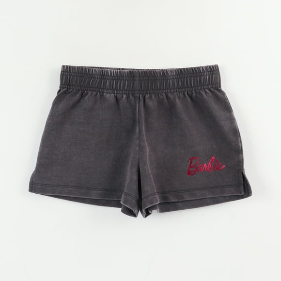 Short Cordón Niña Negro Bolsillo Trasero Logo Barbie