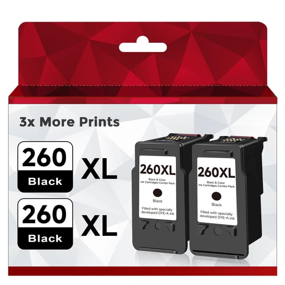 Cartuchos de tinta Skyink compatibles con 260XL, negro, paquete de 2, Canon