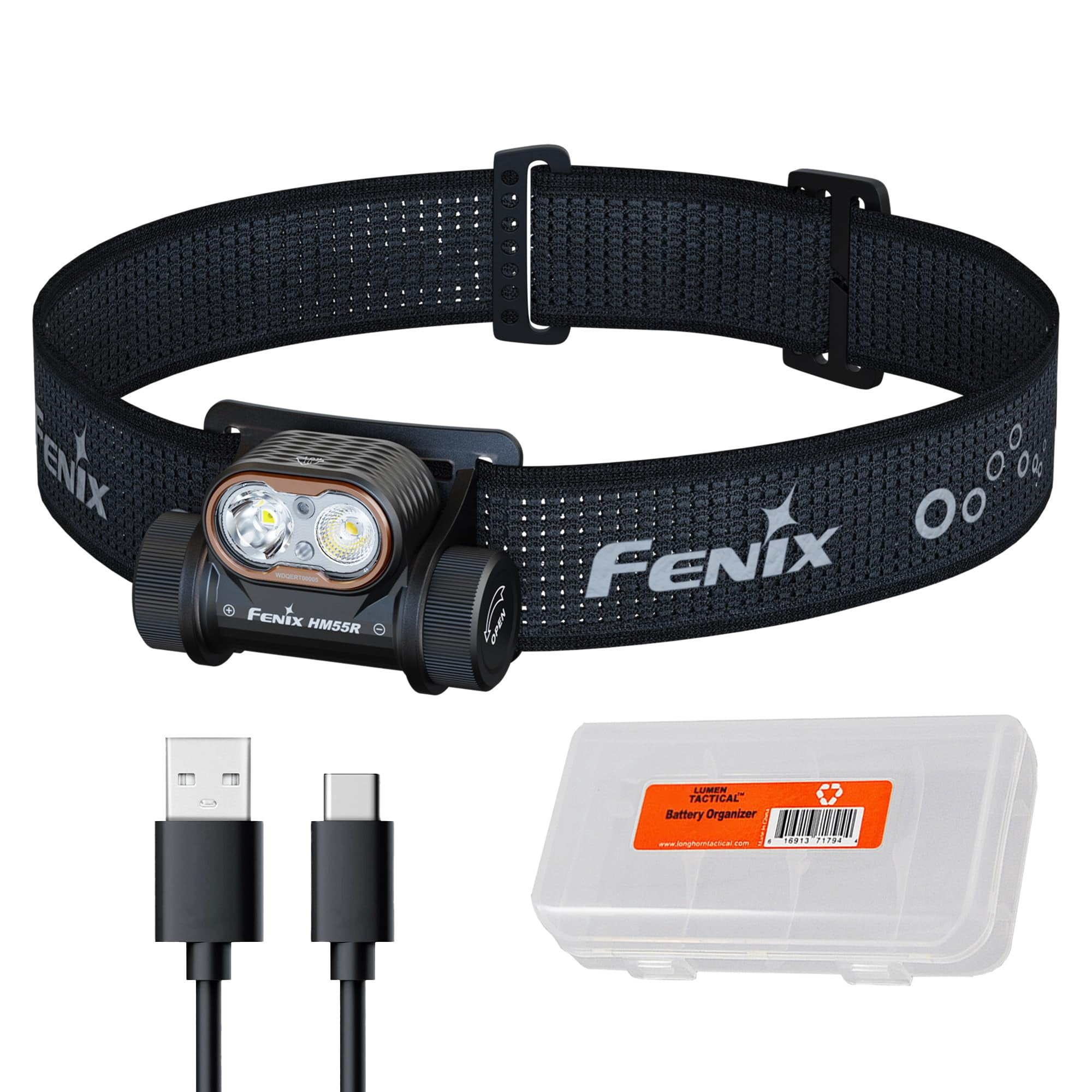 Linterna Frontal Fenix Hm55r Recargable, 1200 Lúmenes, Resistente Al Agua
