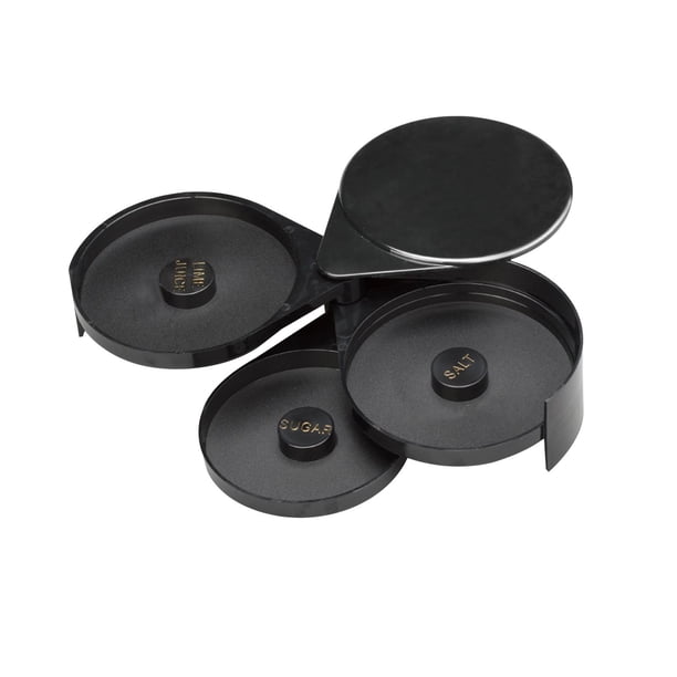 Barra multiusos de 3 niveles, borde de cristal, PP, sal, cazo, , Margarita, caja de cóctel, contenedor de condimentos, duradero, resistente para
