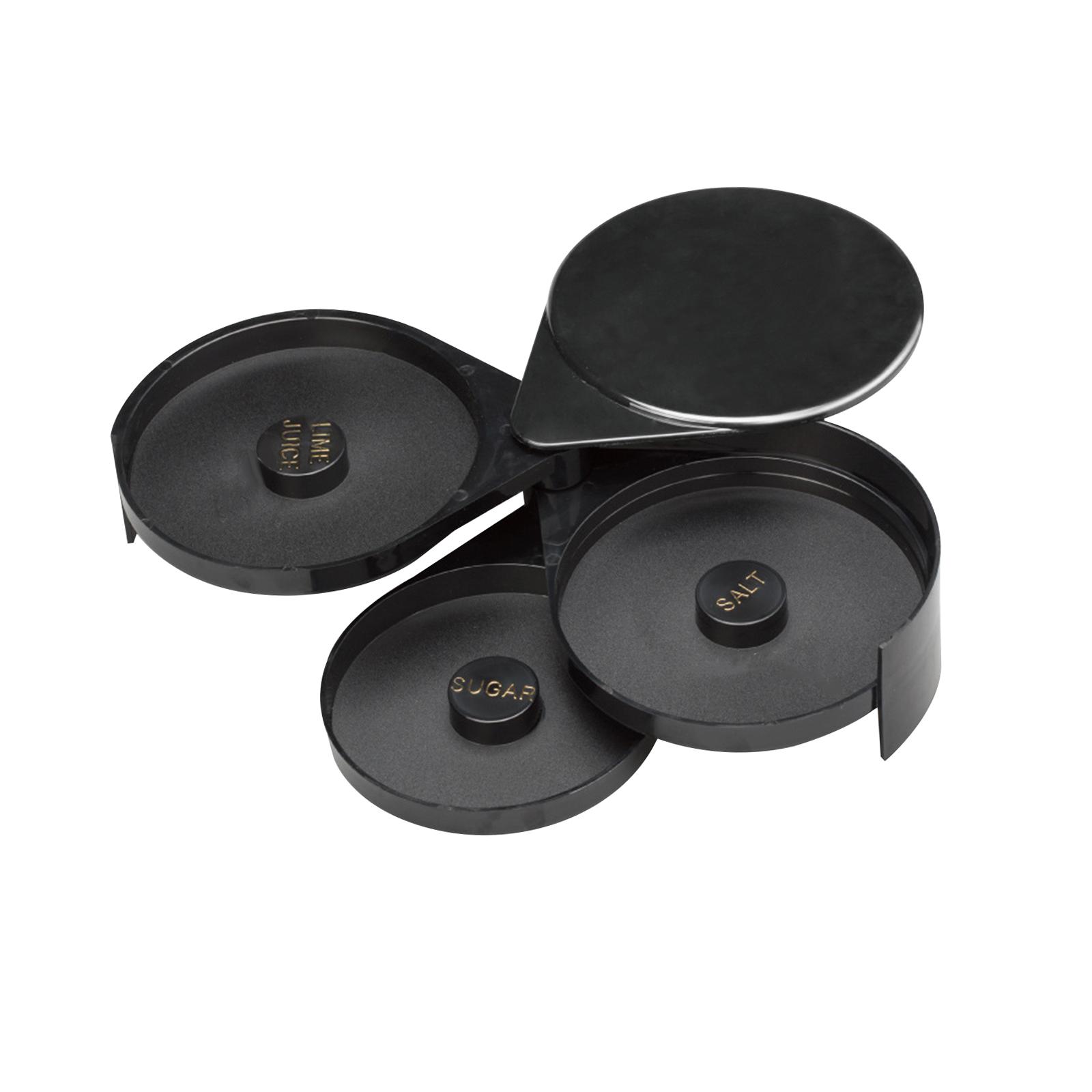 Magideal - Barra Multiusos De 3 Niveles, Borde De Cristal, Pp, Sal, Cazo, , Margarita, Caja De Cóctel, Contenedor De Condimentos, Duradero, Resistente Para