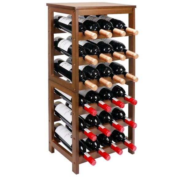Botellero Thalomely de Bambú Nogal de 6 Niveles para 24 Botellas