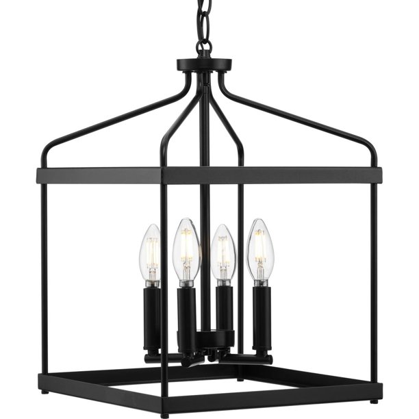 Lámpara colgante Better Homes Gardens BH24W5000231MWM 4 luces linterna negra 30x43 cm