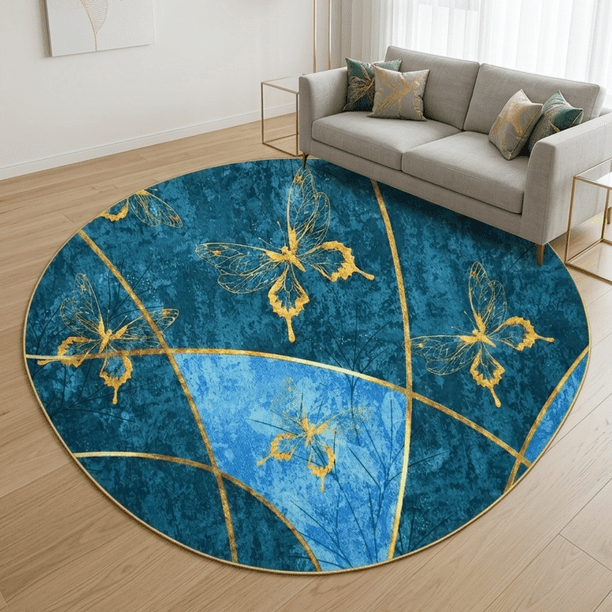 Alfombra Antideslizante Redonda 200 Cm Piso Hogar Decorativa