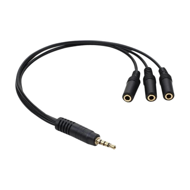 Divisor de auriculares portátil y práctico cable de audio de 3,5 mm, cable de extensión divisor para computadora portátil, teléfono y auriculares , 1 1 a tres