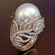 thumbnail image 1 of 1pc New Ring Jewelry With Faux Pearl & Feather For Men, 1 of 3
