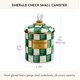 thumbnail image 4 of Tarro MACKENZIE-CHILDS Pequeño a Cuadros Esmeralda Verde y Blanco - Nuevo, 4 of 6