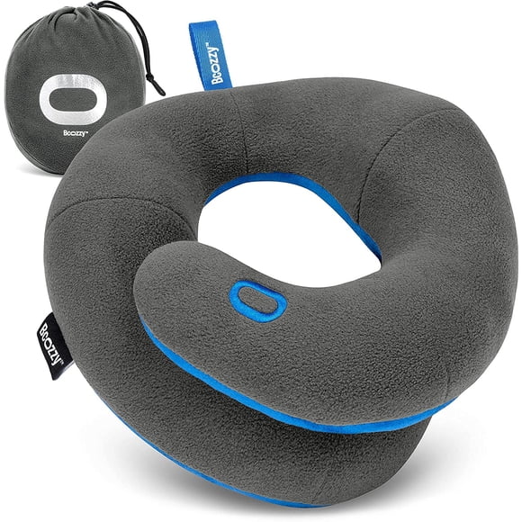 Almohada cervical de viaje BCOZZY Kids (8-12 años), gris suave