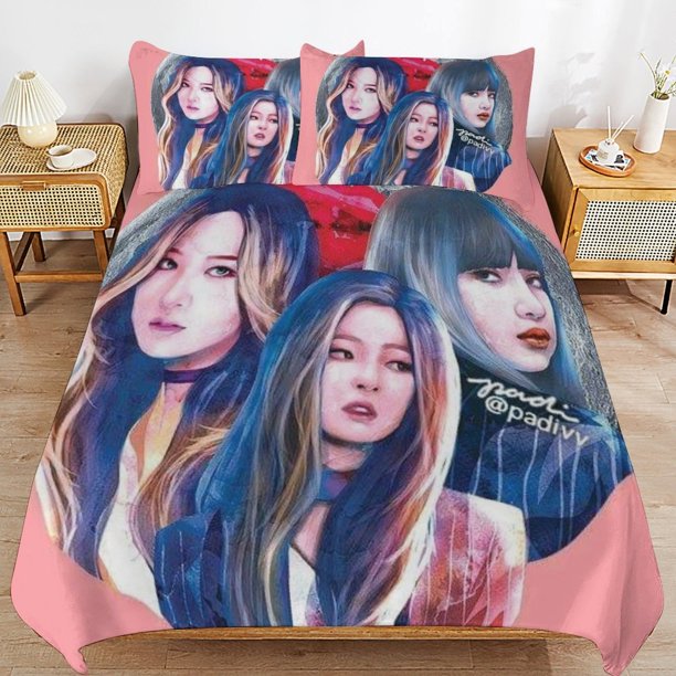 Blackpink Long Thread Comfort Soft Zipper Closure Functional Fit Bedding Duvet Cover Sets for Restful Sleep