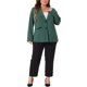 thumbnail image 2 of Agnes Orinda Blazer de Oficina para Mujer Talla Grande de Otoño con Solapa Muesca y Botones 4X Verde Oscuro, 2 of 6
