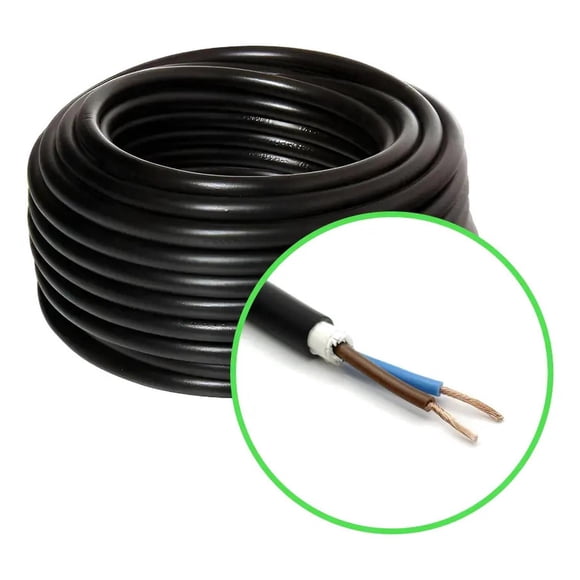 Cordón Eléctrico Veltrox Flexible 2x1,0mm2 20m Negro Sec Negro