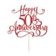 thumbnail image 3 of Decoración para tartas Qertesl con purpurina para celebrar el 50 aniversario, color rojo, 3 of 8