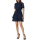 thumbnail image 1 of INSPIRE CHIC Vestido de Mujer con Cuello Peter Pan, Puño con Volantes, Vestido en Línea A con Capas, Talla L, Azul Oscuro, 1 of 6