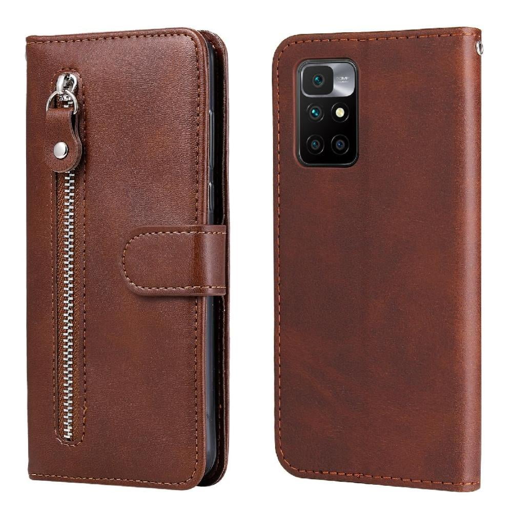 Gangxun - Funda Con Cremallera Para Xiaomi Redmi 10 4g, Carcasa Cartera De Cuero Pu Con Soporte Y Tarjetero