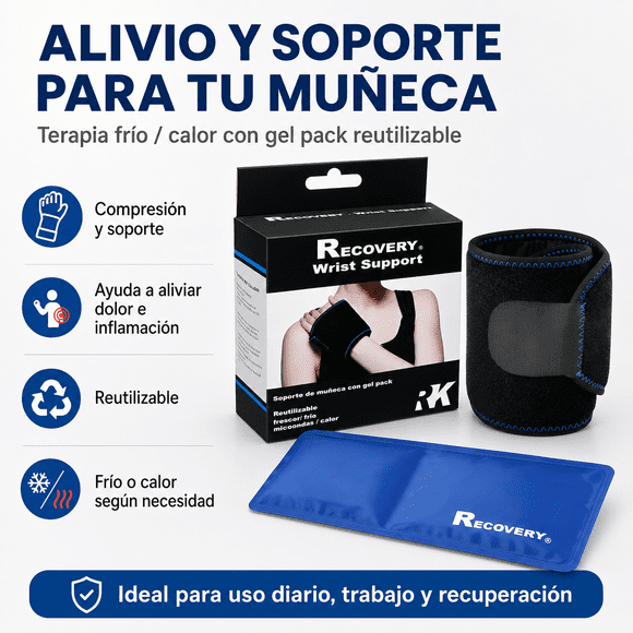 Recovery Soporte Muñeca Con Gel Pack Para Frio / Calor