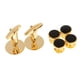 thumbnail image 2 of Gemelos De Camisa Con Botones Y Cuello De Esmoquin Para Hombre, Traje De Vestir Formal, Dorado Y Negro, 2 of 2