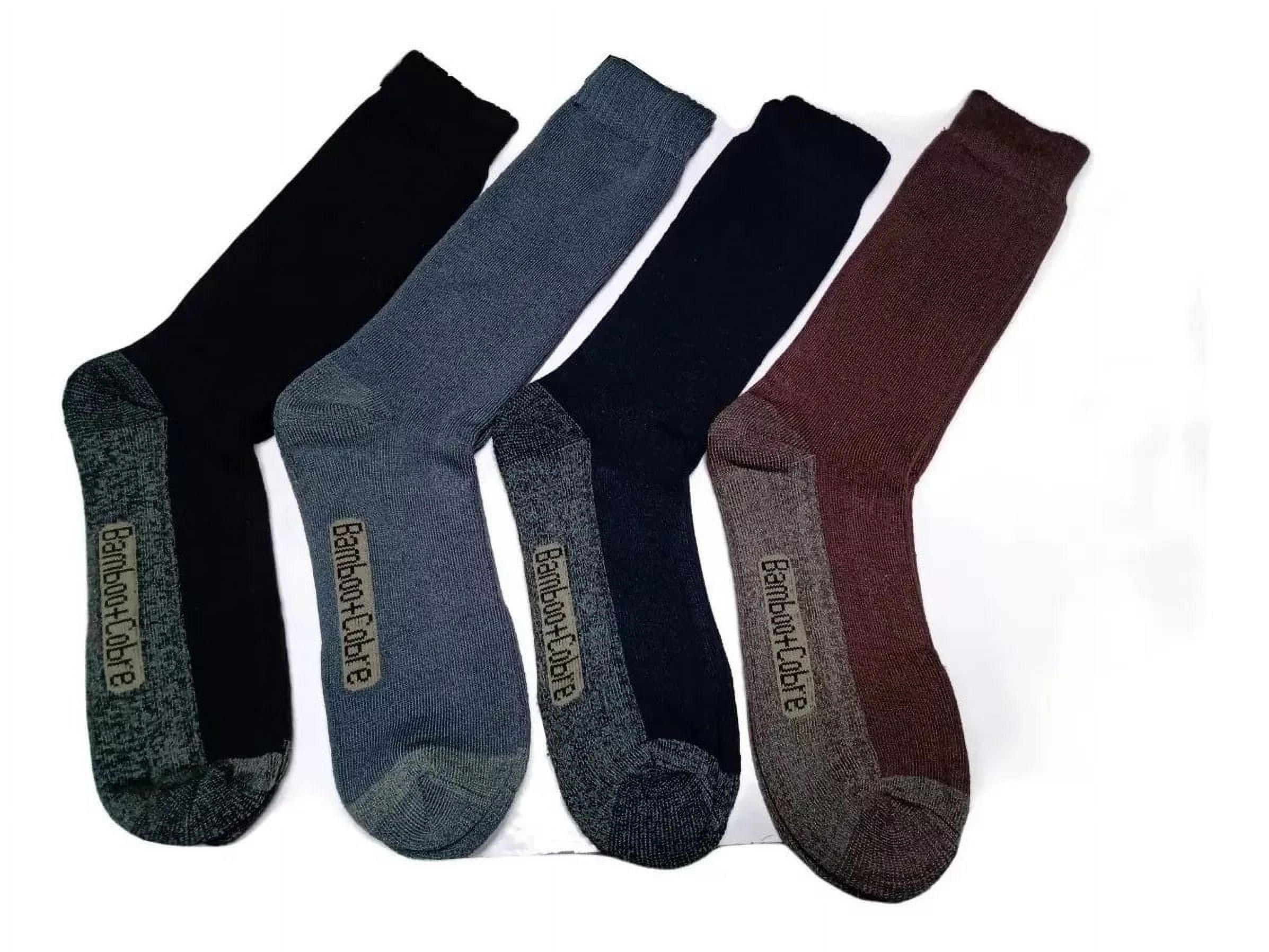 Only Zaza - Calcetines Grueso Para Hombre De Bambú + Cobre - Sin Costura - Docena