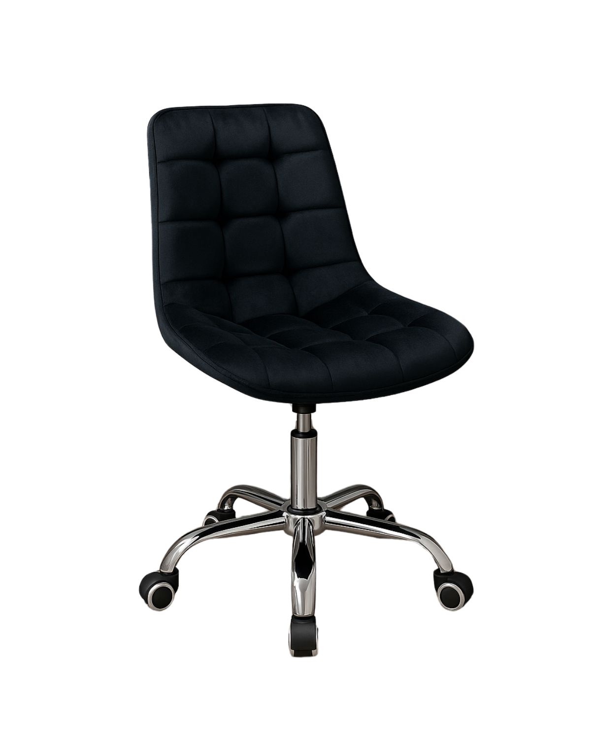 Habita2 Chile - Silla De Escritorio Ergonómica Tapizada En Terciopelo Premium Modelo Oficina Roma - Negro