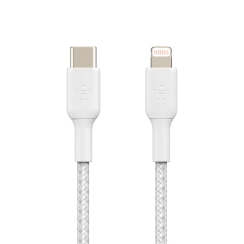 Belkin - Cable Trenzado Usb-C A Lightning Boost Charge Blanco