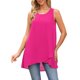 thumbnail image 1 of INSPIRE CHIC Blusa sin mangas de gasa casual de mujer para el regreso a clases, camiseta suelta asimétrica de cuello redondo, parte superior de verano, L Rosa caliente, 1 of 6