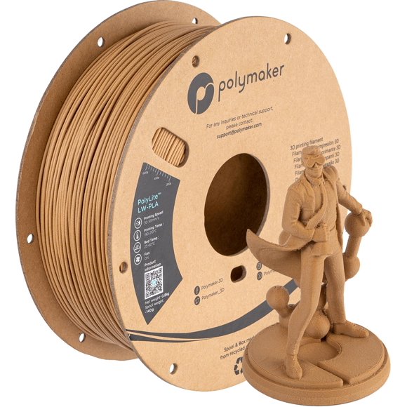 Filamento para impresora 3D POLYMAKER PolyLite LW-PLA Wood 0,8 kg