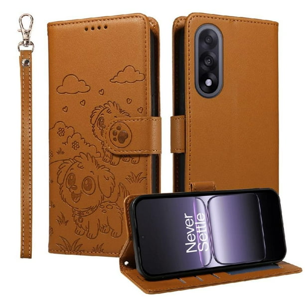Funda Billetera FOXDOCK Compatible con OnePlus Nord 5 5G, Diseño Perrito Tierno, Ranuras para Tarjetas y Soporte Plegable