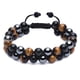 thumbnail image 1 of Pulsera de triple protección, auténtica obsidiana negra de ojo de tigre y hematita de 8 mm para hombres y mujeres. Pulseras curativas de cristal que traen suerte, prosperidad y felicidad., 1 of 5