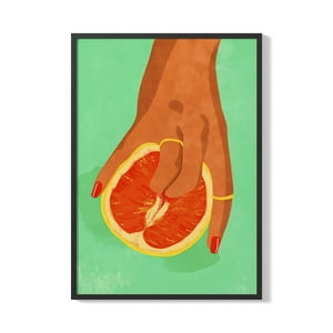 Creango - Cuadro Poster Enmarcado Naranja Arte Sensual Decorativo