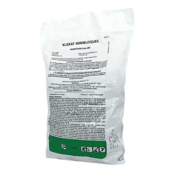 Klerat Veneno Roedores Mini Bloque 1 kg Control Agricola Forestal