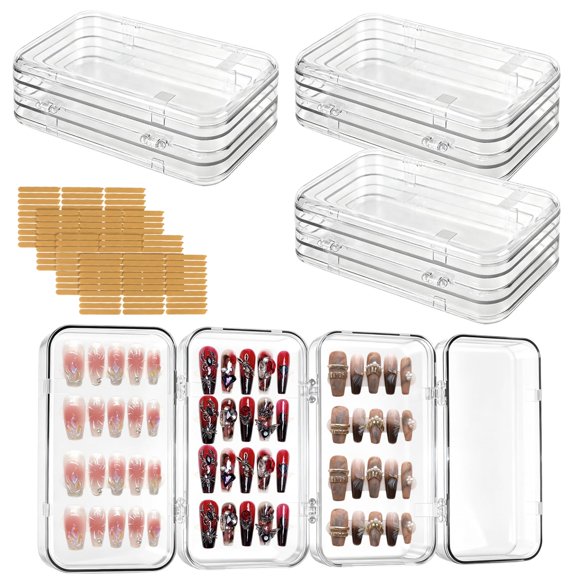 Organizador de uñas JAPCHET 4 unidades 15 × 8 × 4,5 cm transparente