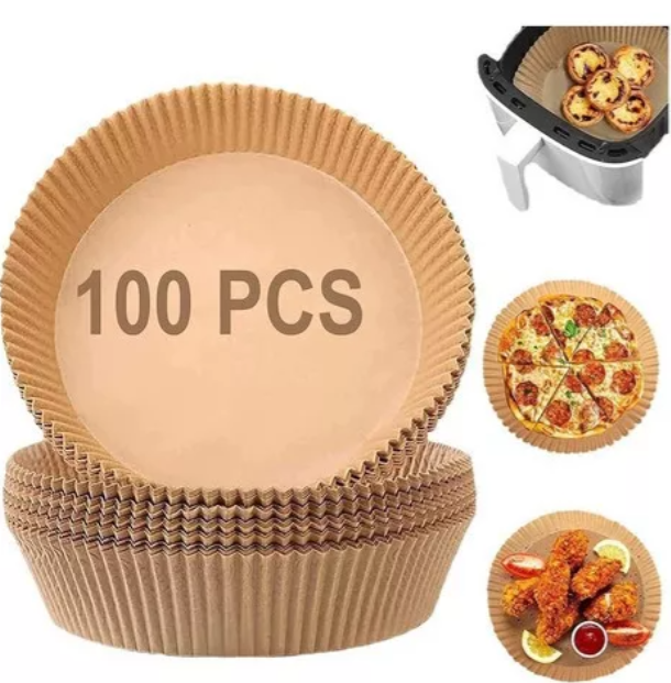 Emmegroup - 100 Forros Desechables Para Hornear Antiadherentes De Freidora De Aire