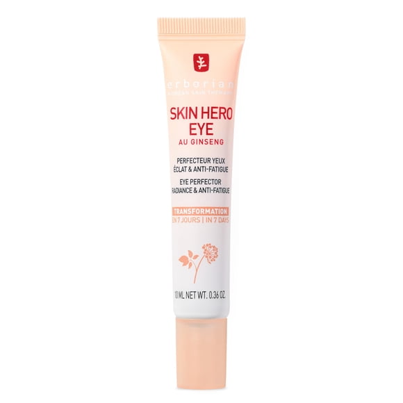 Crema para ojos Erborian Skin Hero con color melocotón, 10 ml, con ginseng